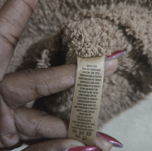 Skims Tan Cropped Sherpa Cozy Knit Tank Top Shirt, Size L/XL - Picture 4 of 6